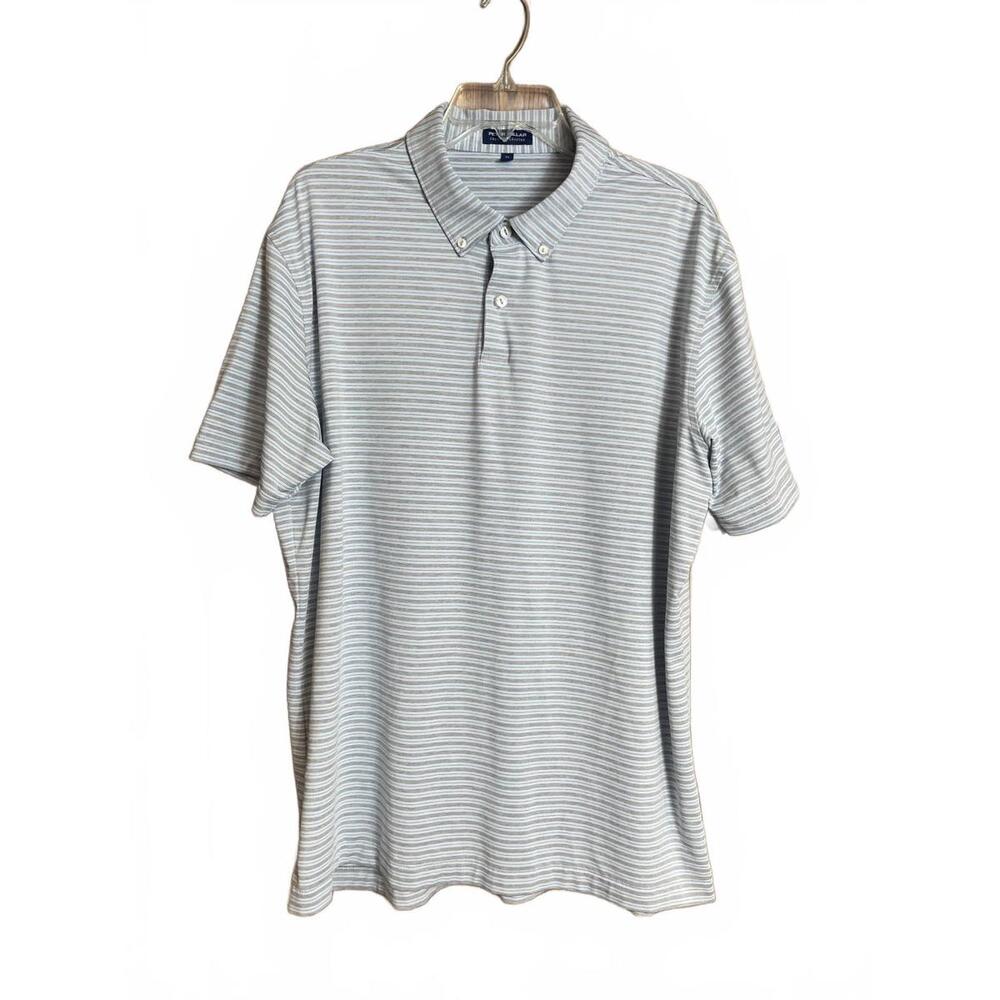 Peter Millar Men's Competition Stripe Stretch Jersey Polo XL
